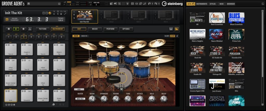 Steinberg Groove Agent 5 drums virtual instrument software