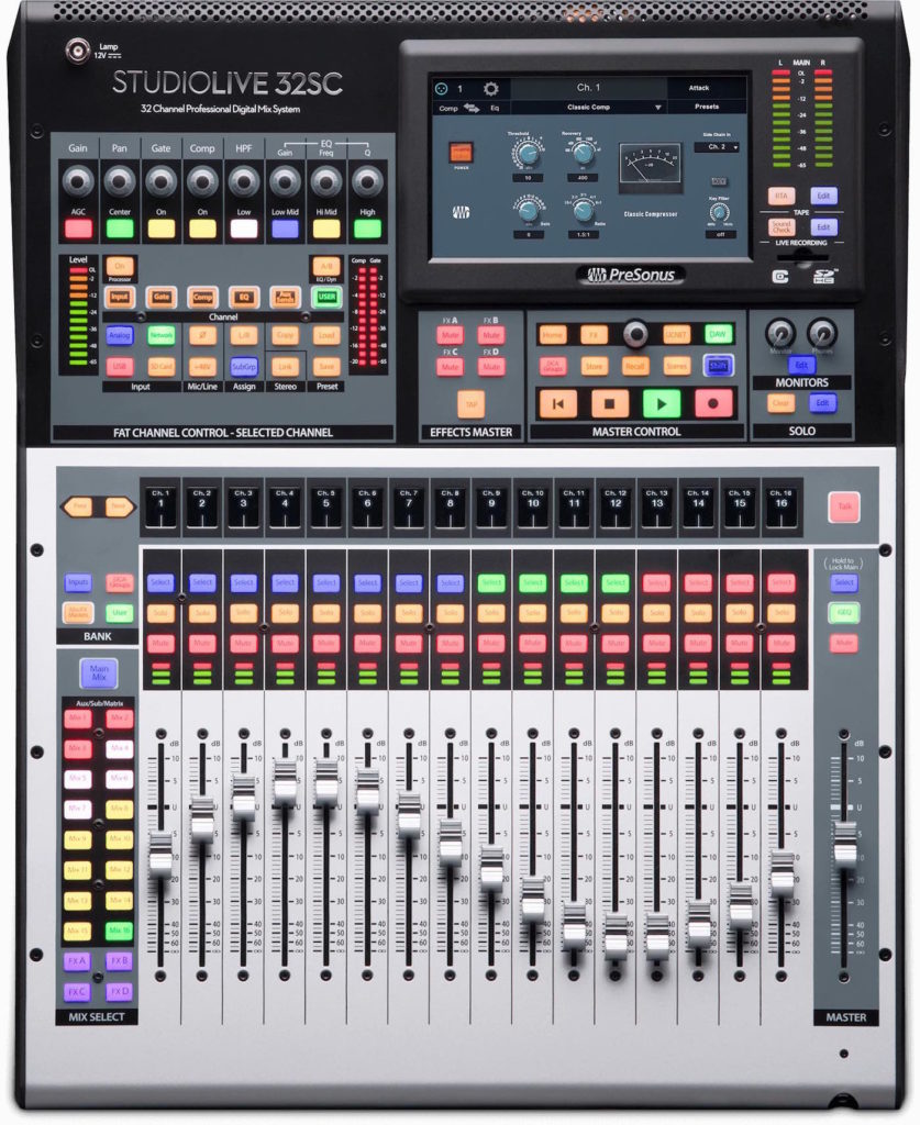 PreSonus Studiolive 32SC mixer live hardware digital midi music strumenti musicali