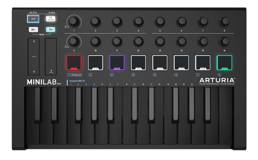 Arturia MiniLab MkII Deep Black controller MIDI tastiera keyboard midiware strumenti musicali