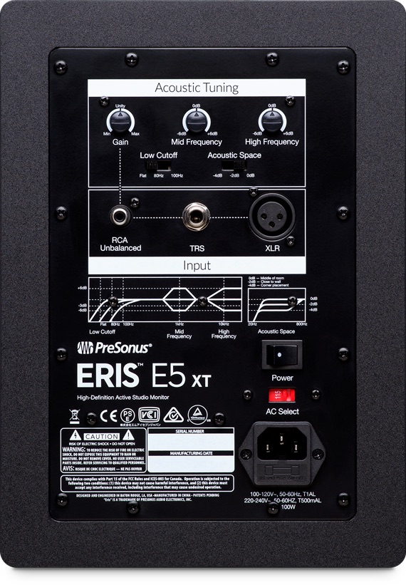 PreSonus Eris XT E5 studio monitor pro home audio midi music audiofader