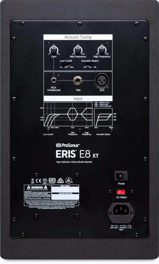 PreSonus Eris E8 XT studio monitor pro home audio midi music audiofader