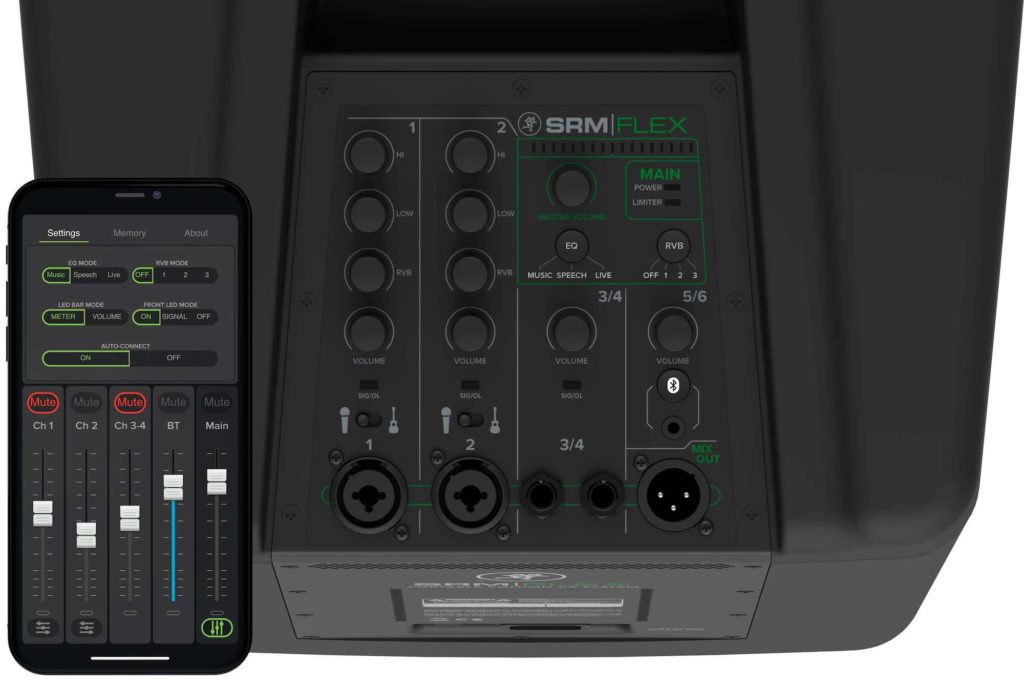 Mackie SRM PA portatile sistema audio live performance music speech adagio strumenti musicali