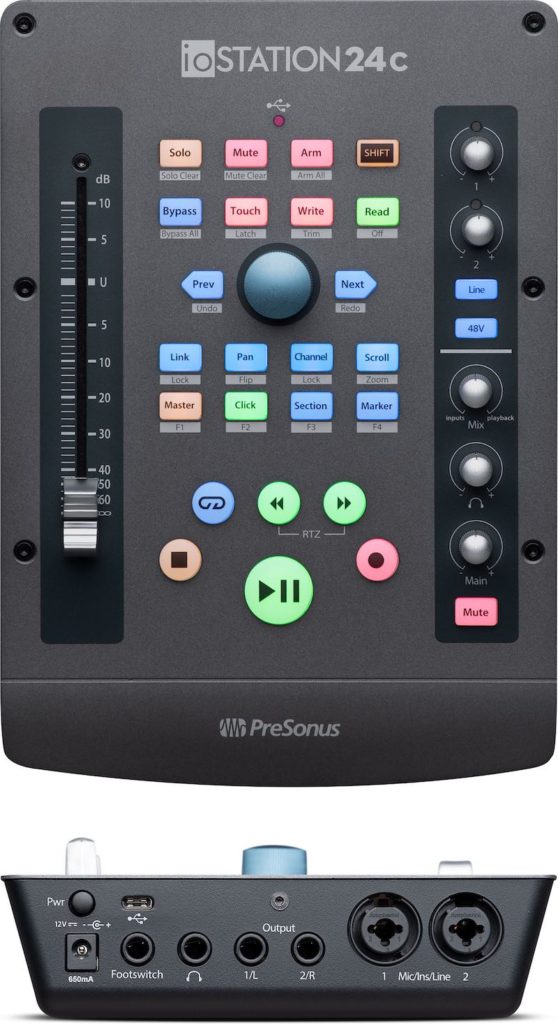 PreSonus ioStation 24c daw controller interfaccia audio hardware midi music audiofader