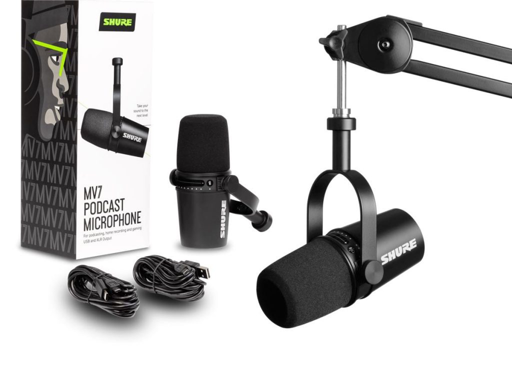 Shure M7V mic hardware ibrido USB microfono studio podcast rec broadcast video prase strumenti musicali