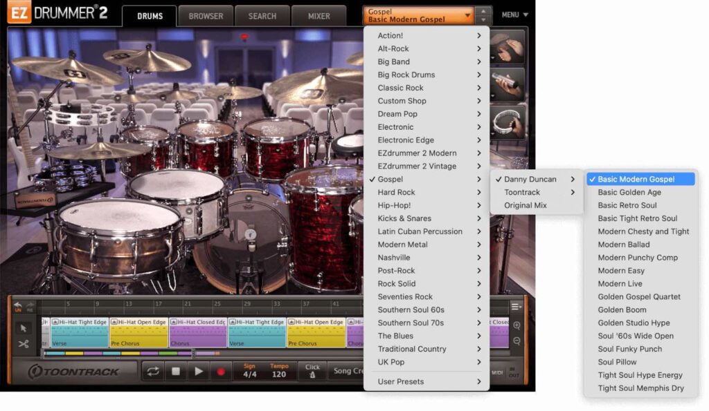 Toontrack Gospel virtual instruments sample library drum ez drummer superior batteria midiware strumenti musicali
