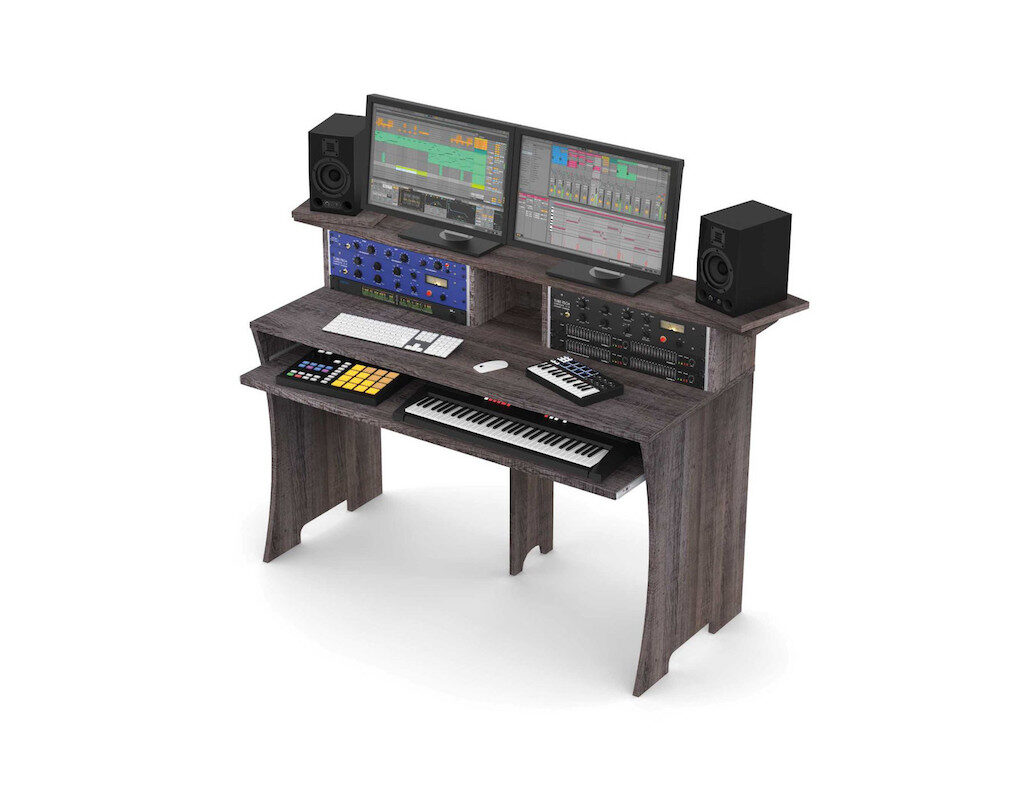Glorious Workbench Driftwood studio desk scrivania monitor outboard recording mixing soundwave strumentimusicali
