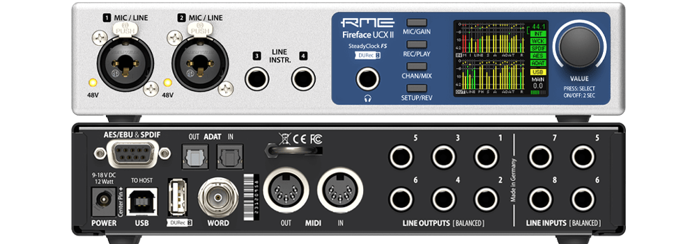 RME Fireface UCX II rec home studio recording midiware audiofader midi