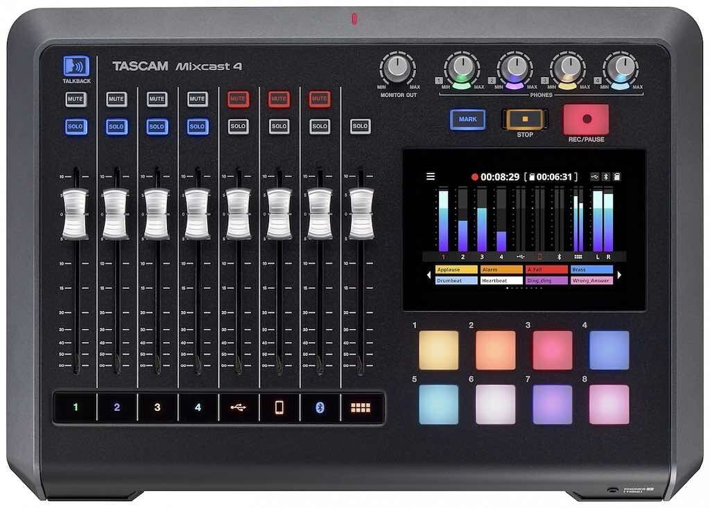 Tascam Mixcast 4 podcast mixer interfaccia audio superficie di controllo aeb audio studio home strumentimusicali
