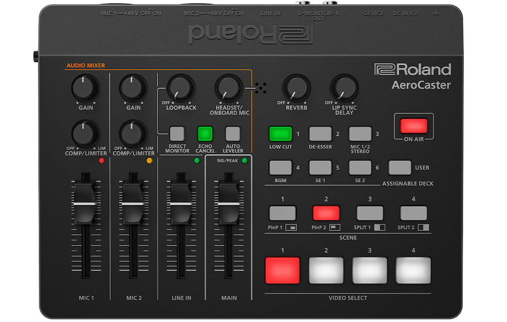 Roland AeroCaster hardware interfaccia audio video live streaming strumentimusicali
