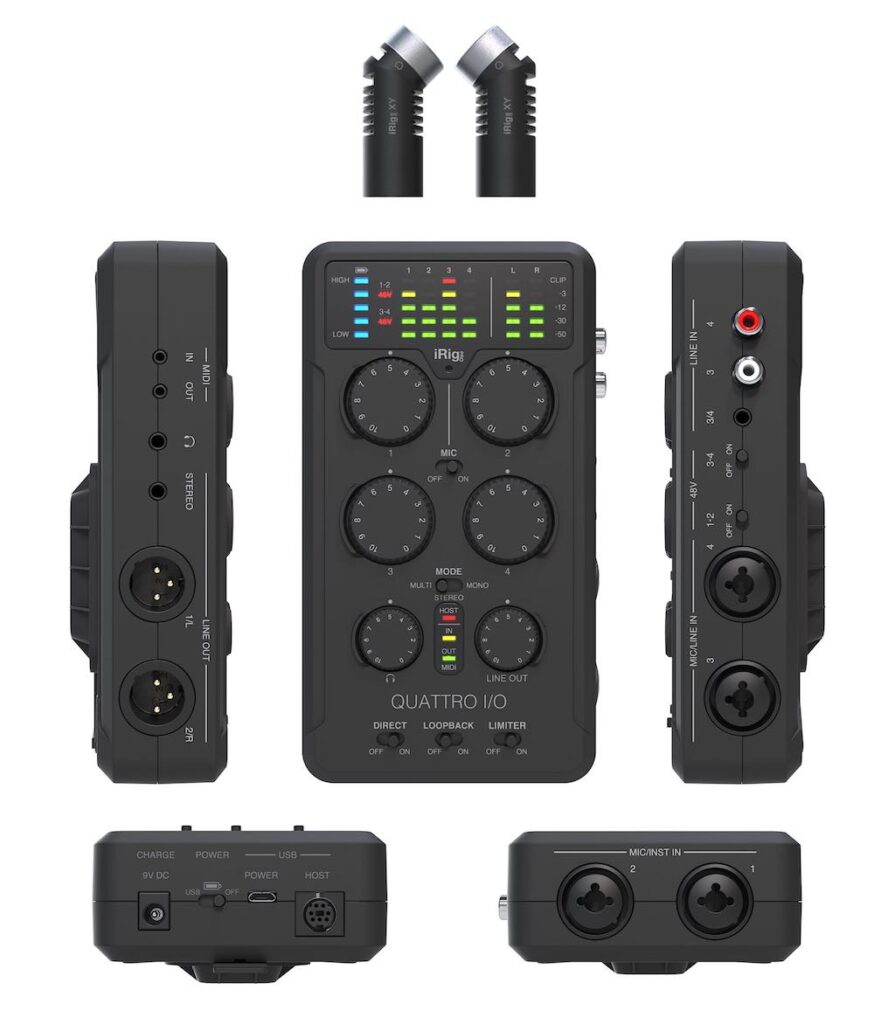Ik Multimedia iRig Pro Quattro I/O interfaccia audio mixer recording registratore portatile mobile mogar strumentimusicali