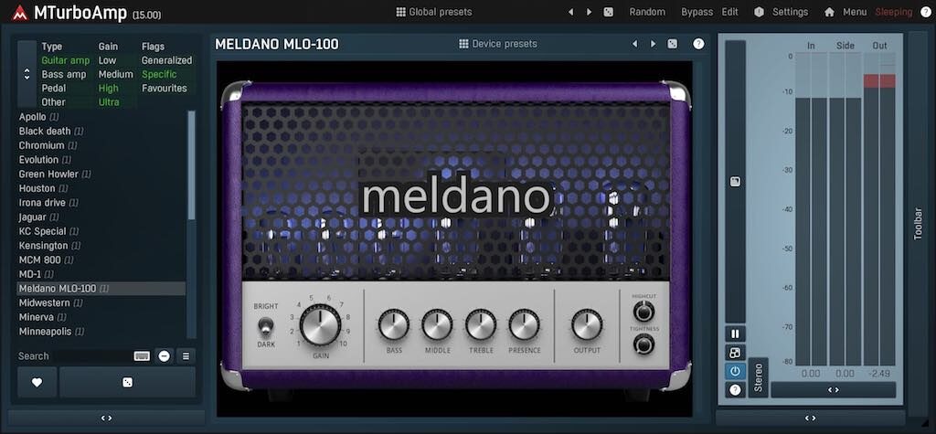 MeldaProductions MTurboAmp virtual amp bass rig distorsore strumentimusicali