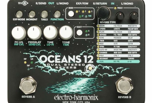 EHX Oceans-12 electro harmonix pedale stomp fx riverbero reverb rit strumenti musicali