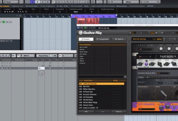 programmazione MIDI Guitar Rig strumenti musicali