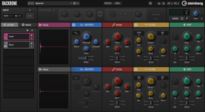 Steinberg Backbone GUI resynthesizer vst drum cubase percussive sound subacractive plug-in au music production sound design test pierluigi bontempi strumenti musicali