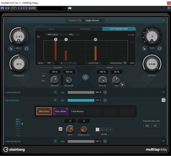 Steinberg MultiTap Delay cubase 10.5 fx virtual novità aggiornamento software daw production music strumenti musicali