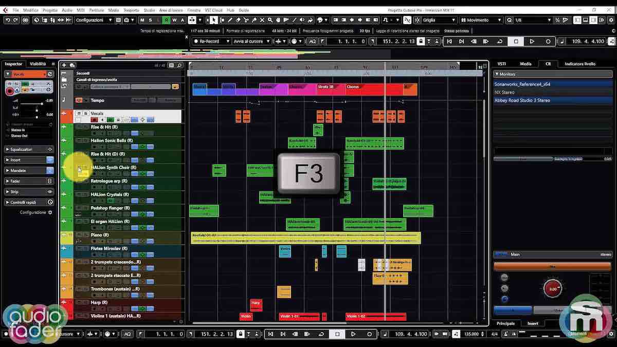 Tutorial Steinberg Cubase 10.5 i controlli di mute e solo