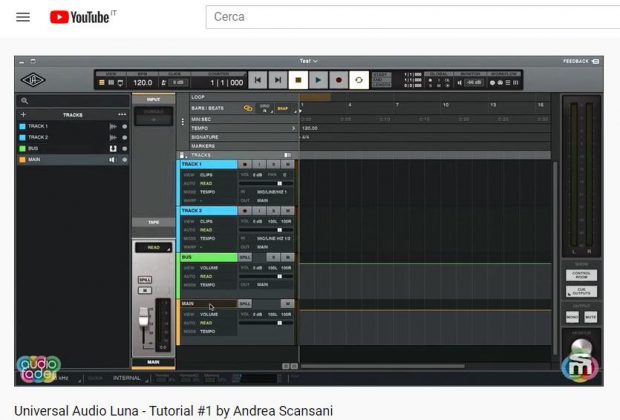 universal audio Tutorial luna recording system daw midiware andrea scansani youtube software strumenti musicali