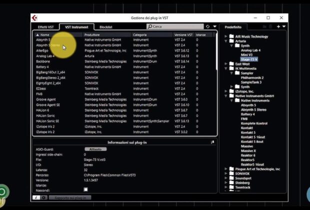 Steinberg Cubase 10.5 tutorial virtual instrument pierluigi bontempi strumenti musicali youtube video daw software