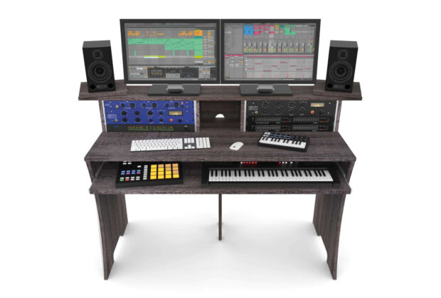 Glorious Workbench Driftwood studio desk scrivania monitor outboard recording mixing soundwave strumentimusicali