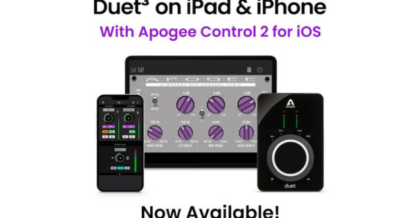 Apogee Control 2 software app ios mobile tablet smartphone ipad iphone soundwave strumentimusicali duet 3 interfaccia audio recording studio