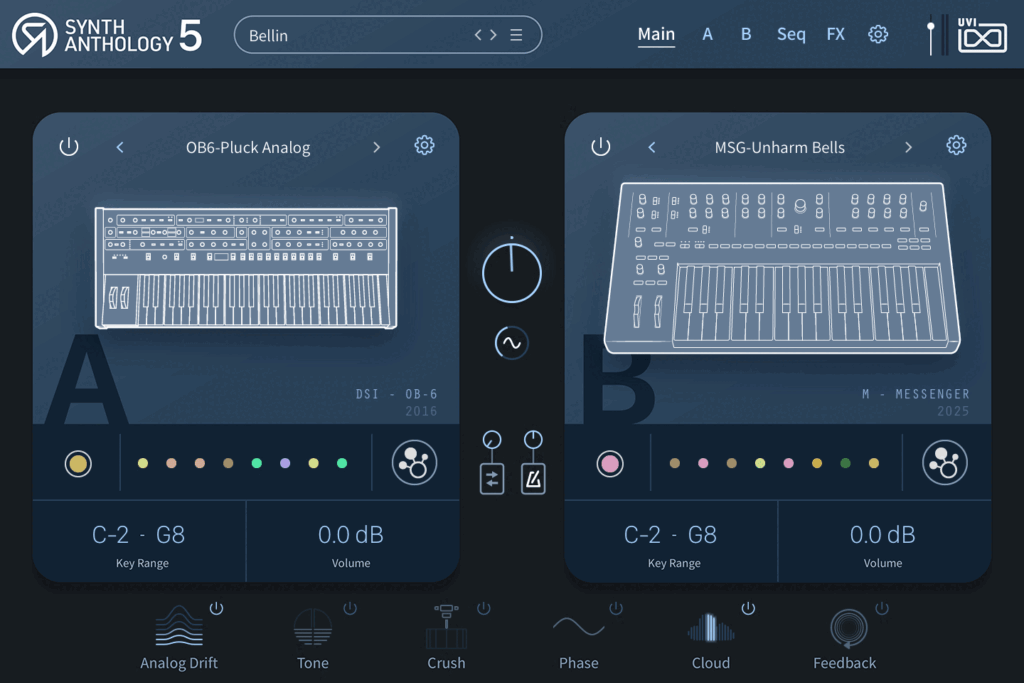 uvi synth anthology 5, Synth Anthology 5, UVI, sintetizzatore virtuale, plugin synth, libreria di sintetizzatori