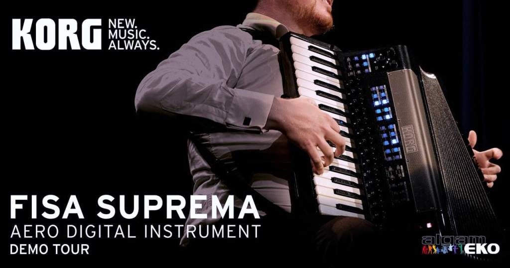 KORG FISA SUPREMA Demo Tour 2026: Algam EKO porta in tour la fisarmonica digitale KORG con demo, approfondimenti e prove dal vivo