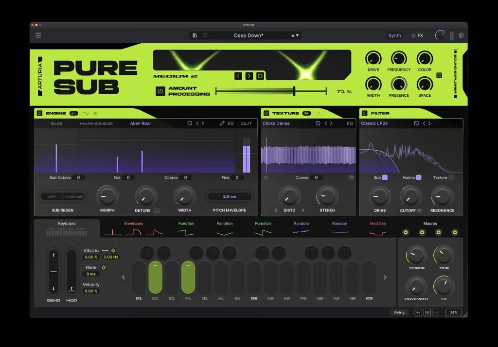 Arturia, Pure SUB, Synthesizer, Bass, Sub Bass, 808, Plugin, Software Instruments