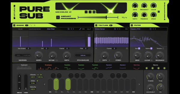 Arturia, Pure SUB, Synthesizer, Bass, Sub Bass, 808, Plugin, Software Instruments