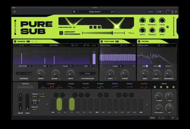 Arturia, Pure SUB, Synthesizer, Bass, Sub Bass, 808, Plugin, Software Instruments