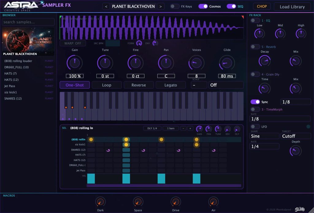 Astra Sampler FX, Astra Creative Audio, sampler, VST3, AU, sampling, plugin, beatmaking, sound design