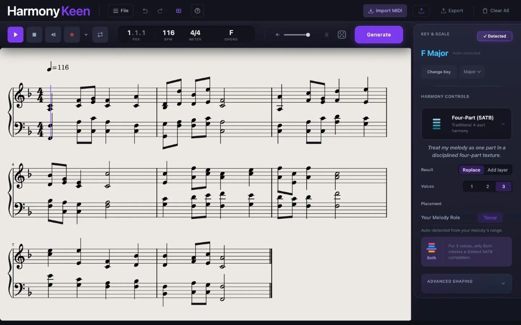 HarmonyKeen, Malsah Labs, software musicale, MIDI, armonizzazione, arrangiamento, voice leading, DAW, plugin MIDI, teoria musicale, composizione musicale