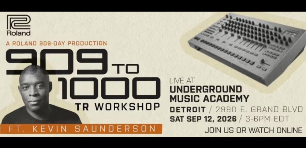Roland 909, Roland, 909 Day 2026, TR-909, Kevin Saunderson, Detroit techno, drum machine, techno, musica elettronica, TR-1000