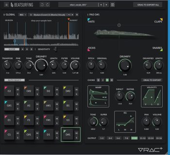 BEATSURFING VRAC+, plugin audio, drum machine, drum kit, sound design, musica elettronica, produzione musicale, VST, VST3