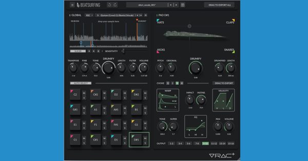 BEATSURFING VRAC+, plugin audio, drum machine, drum kit, sound design, musica elettronica, produzione musicale, VST, VST3
