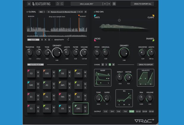 BEATSURFING VRAC+, plugin audio, drum machine, drum kit, sound design, musica elettronica, produzione musicale, VST, VST3