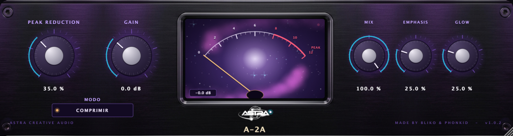 Astra Creative Audio, Astra A-2A, BLIKO, Phonkidprod, compressore ottico, valvole, plug-in gratis, VST3, AU, audio plugin