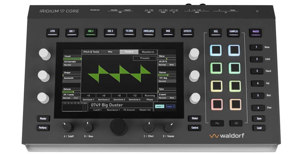 Waldorf Iridium Core, sintetizzatori, synth, sintetizzatori desktop, Sound Wave Distribution