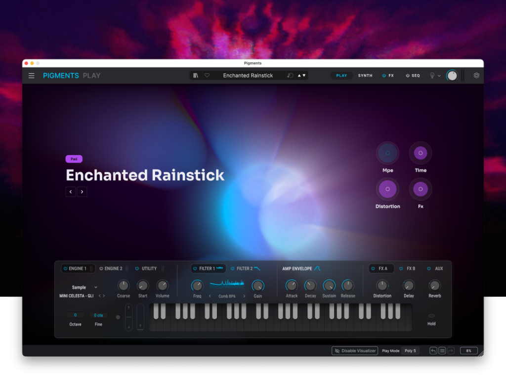 Arturia, Pigments Play, Pigments, sintetizzatori, synth software, plugin, VST, VST3, Audio Unit, AAX, software musicale, sound design, synth gratuiti