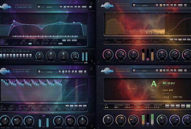 Astra Creative Audio, Astra Pro Pack, A-Surgery Pro, A-Magnetar Pro, A-Gravity Pro, A-Radar Pro, A-Parallax, plug-in audio, equalizzatori dinamici, saturatori multibanda, compressori audio, produzione musicale, mixaggio audio, software musicale