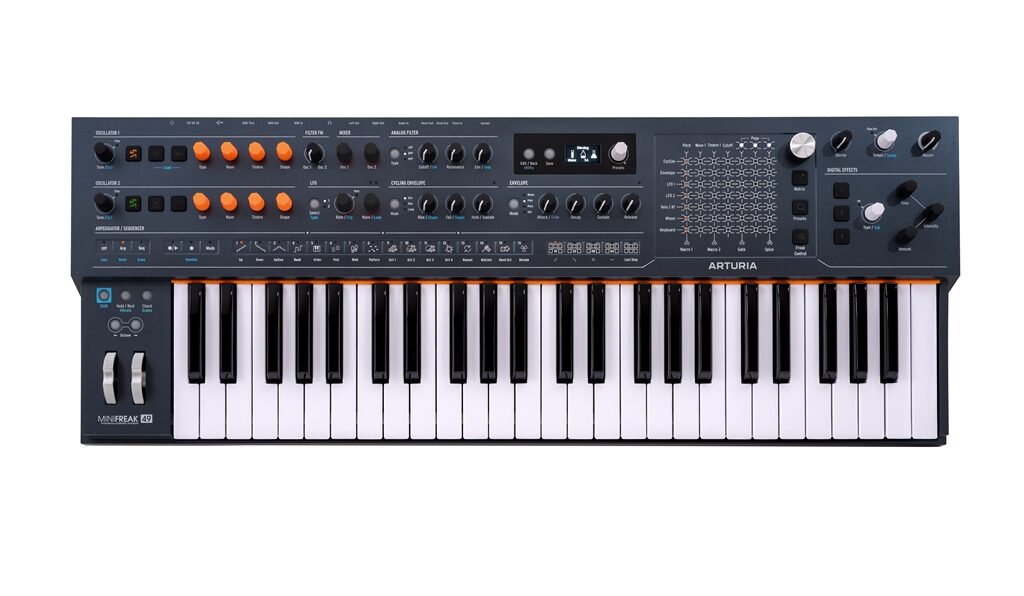 Arturia, MiniFreak 49, sintetizzatori, sintetizzatori ibridi, sintesi digitale, sintesi analogica, wavetable, sintesi granulare, sound design, tastiere musicali, MIDI, news, algam eko