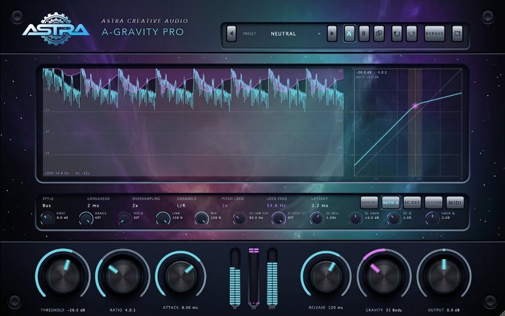 Astra Creative Audio, Astra Pro Pack, A-Surgery Pro, A-Magnetar Pro, A-Gravity Pro, A-Radar Pro, A-Parallax, plug-in audio, equalizzatori dinamici, saturatori multibanda, compressori audio, produzione musicale, mixaggio audio, software musicale