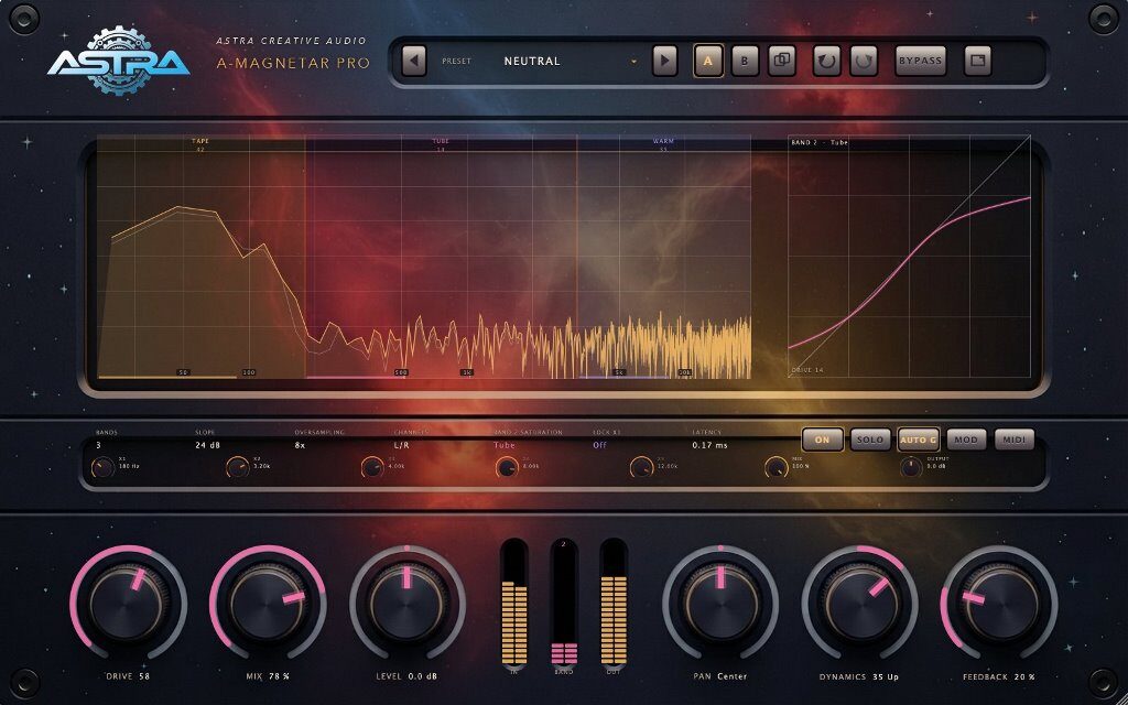 Astra Creative Audio, Astra Pro Pack, A-Surgery Pro, A-Magnetar Pro, A-Gravity Pro, A-Radar Pro, A-Parallax, plug-in audio, equalizzatori dinamici, saturatori multibanda, compressori audio, produzione musicale, mixaggio audio, software musicale